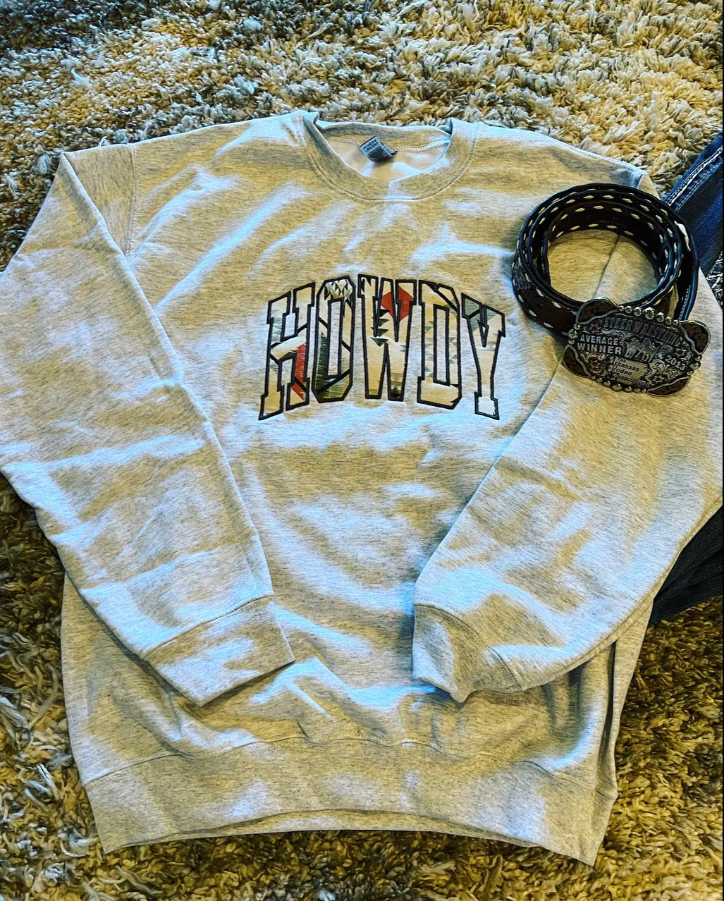 Howdy Embroidered Crewneck