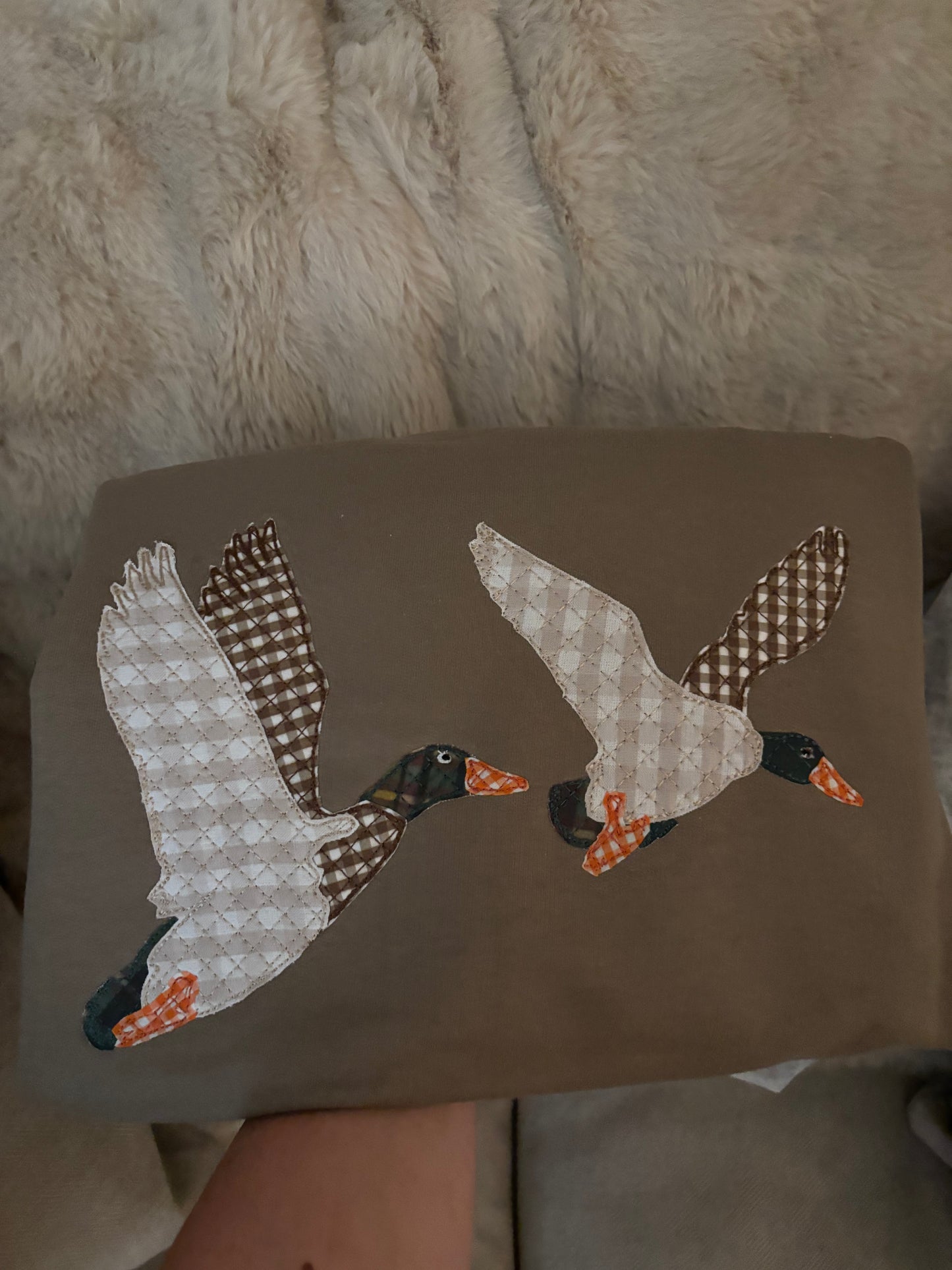 Cross Stitch Flying Duck Sweatshirt