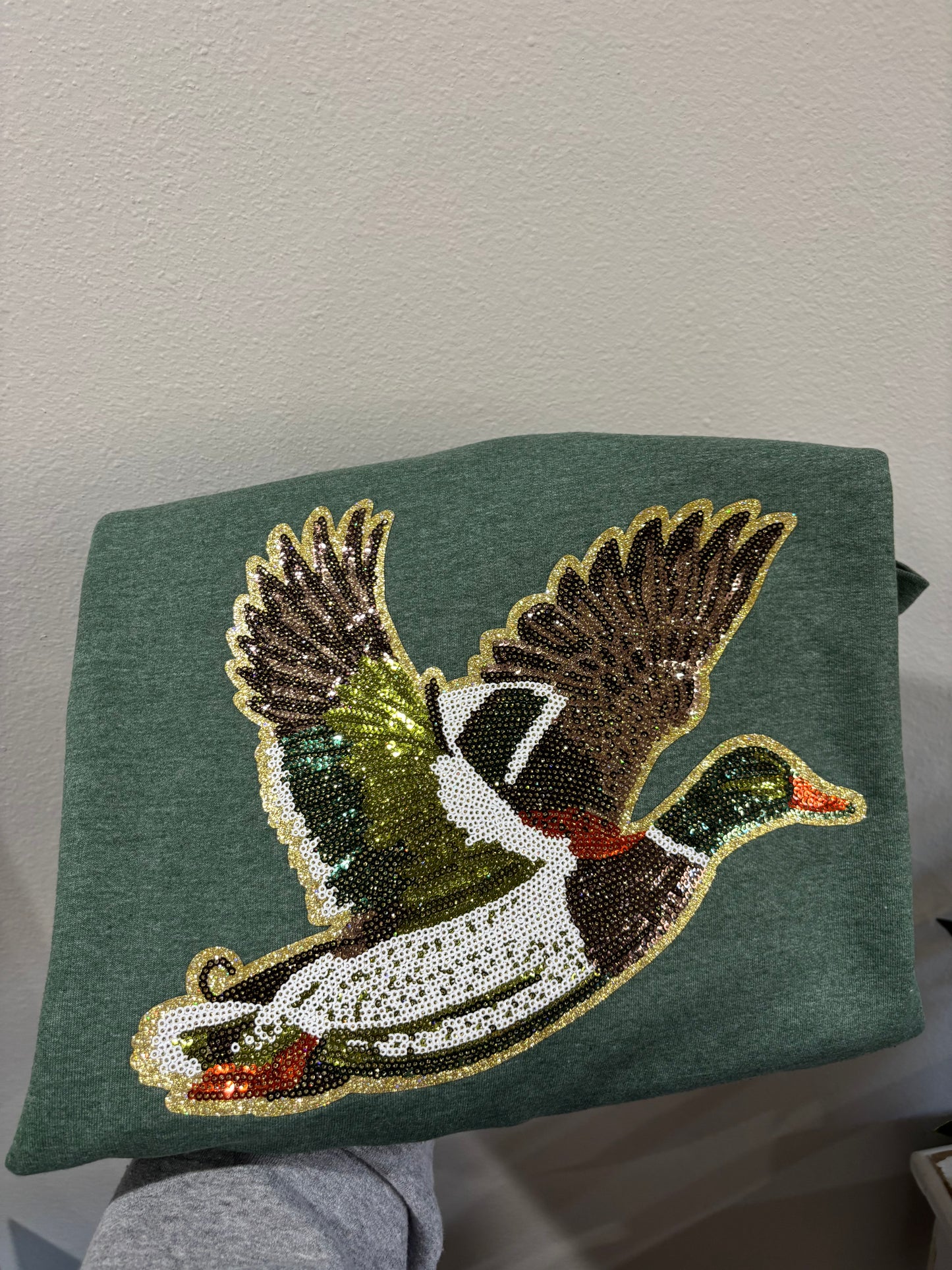 Sequin Duck Sweatshirt Green