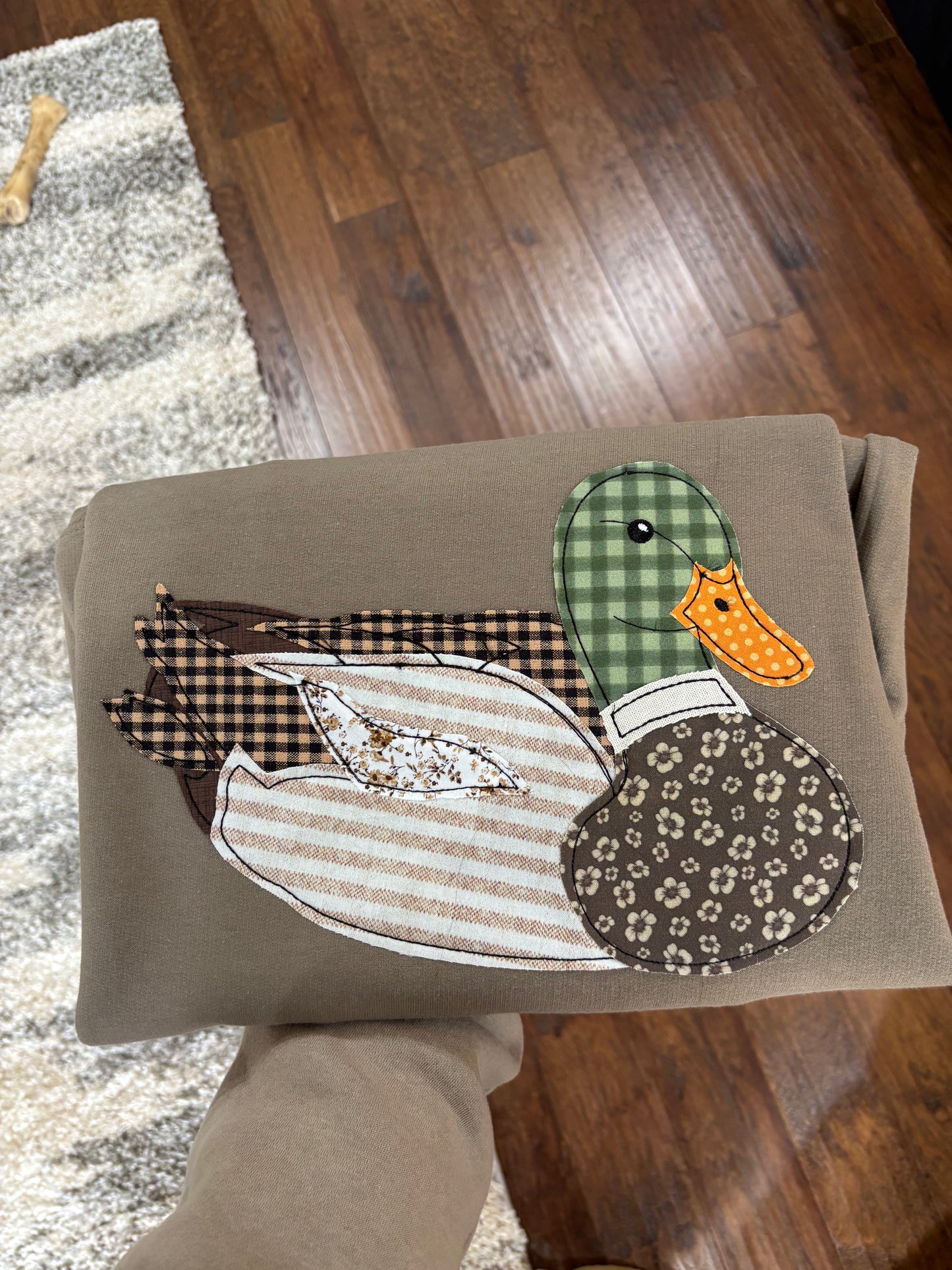 Duck Patch Work Brown Sweatshirt