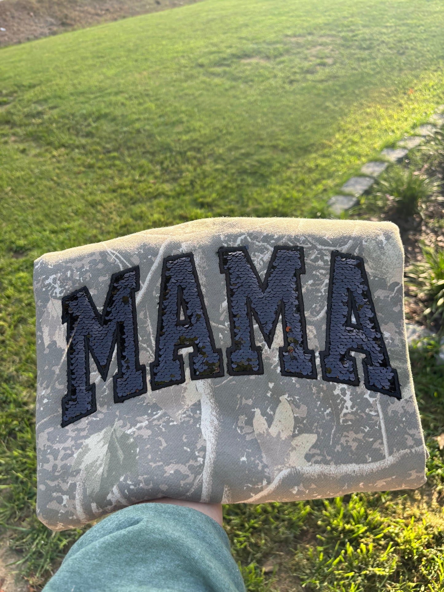 Mama Camo Sequin Embroidered