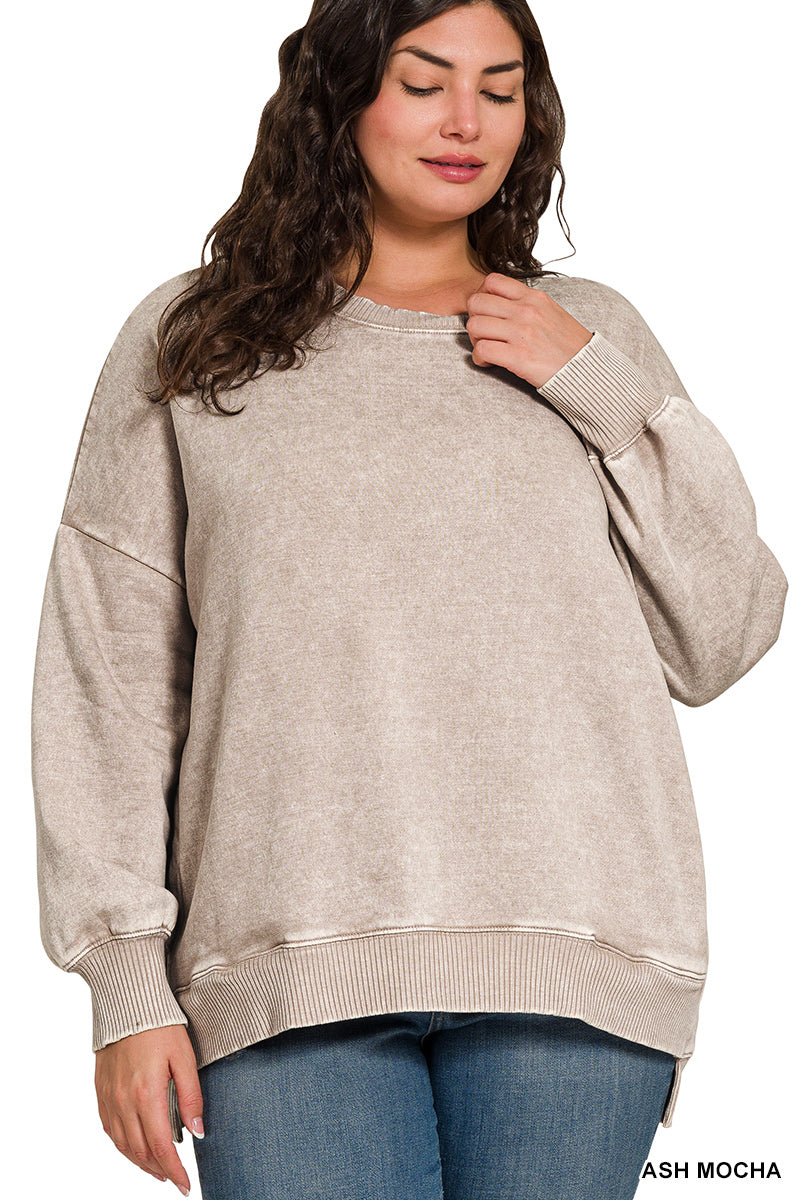 Mocha Zenana Plus Sweatshirt
