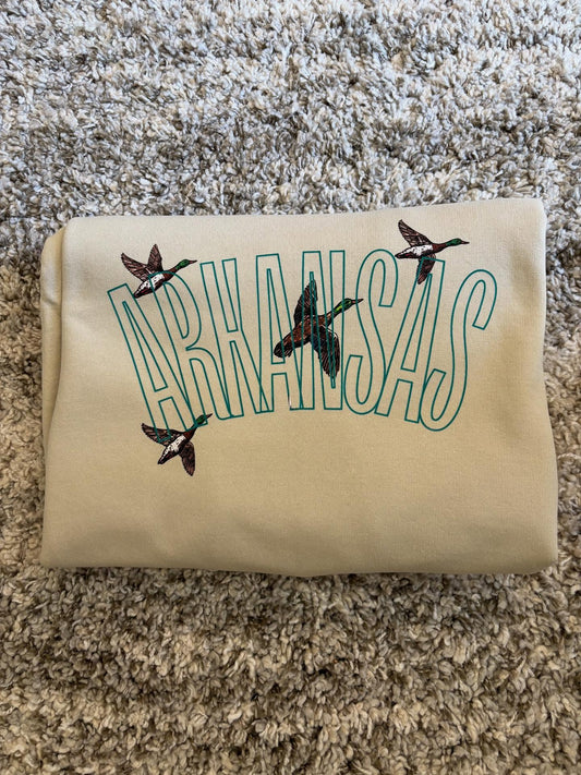 Arkansas Duck Outline Sweatshirt