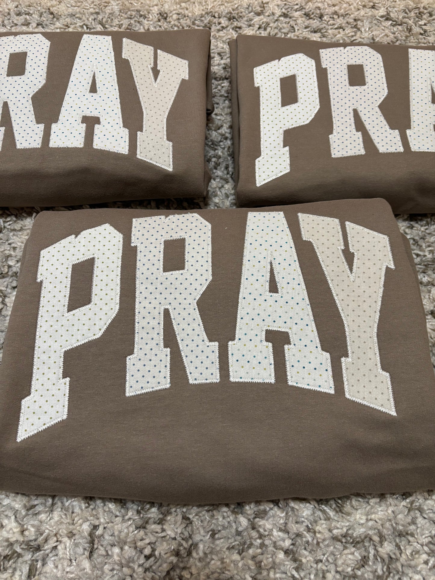 Pray Embroidered Polka Sweatshirt