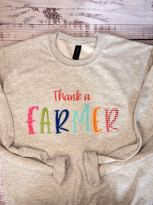 Thank A Farmer Colorful Sweatshirt