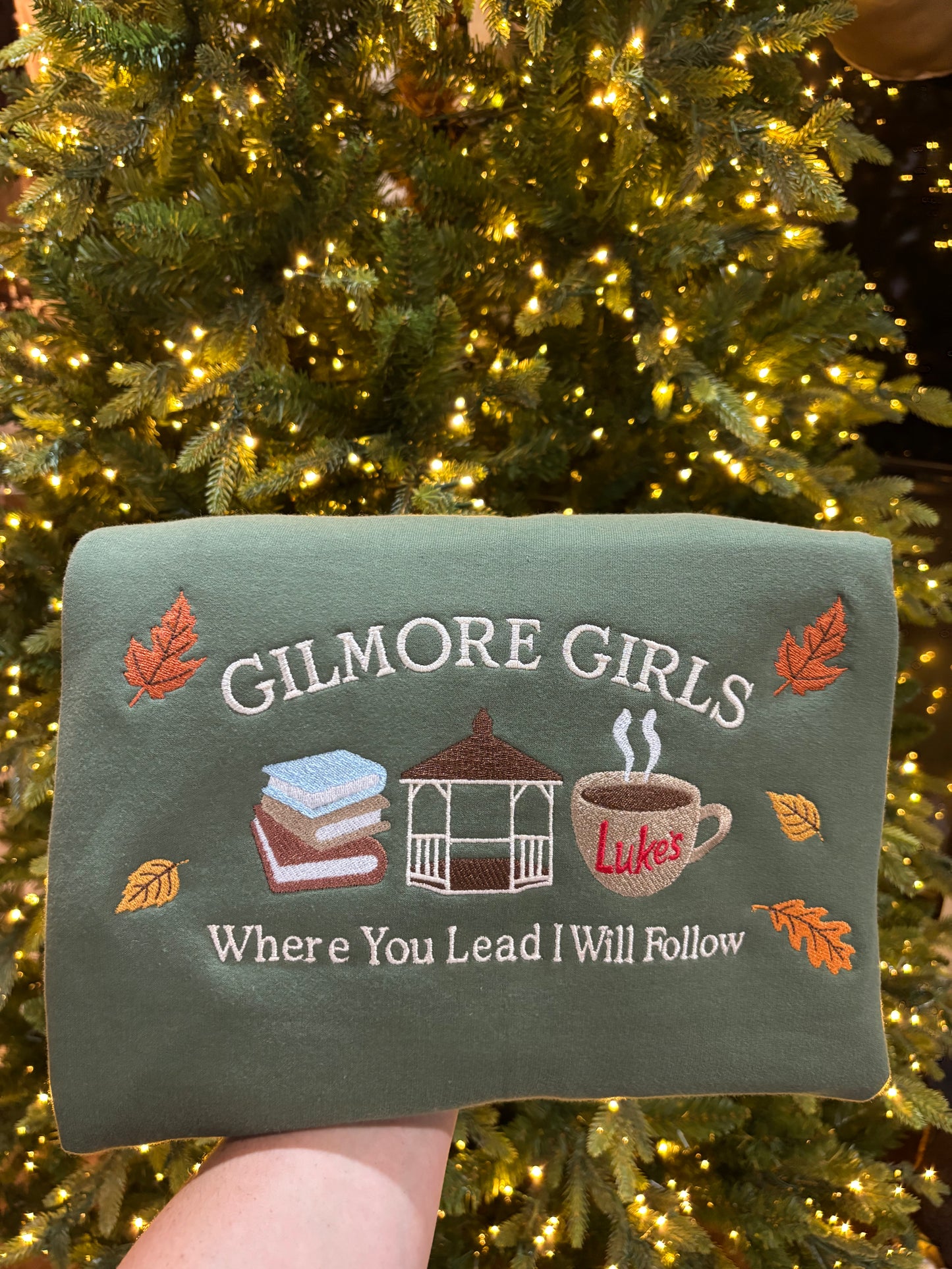 Gilmore Girls Embroidered Green Sweatshirt