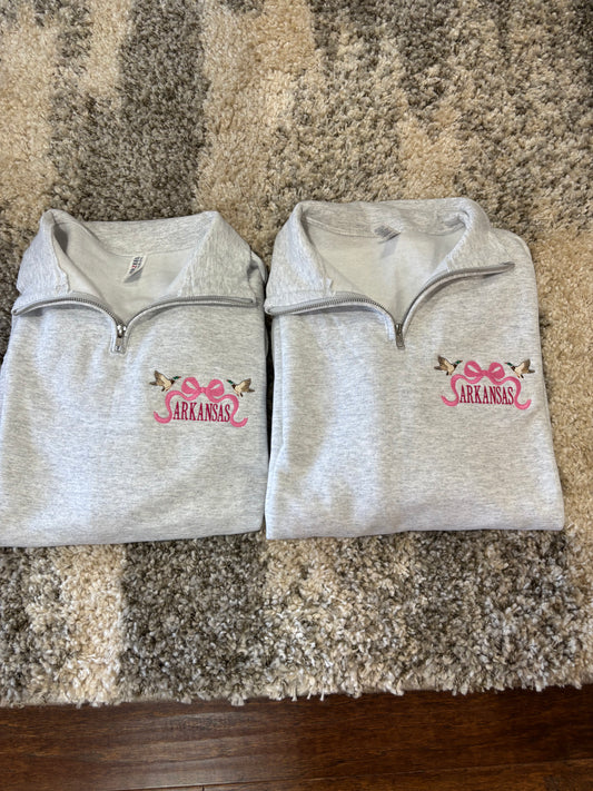 Bow Arkansas Duck Embroidered 1/4 Zip