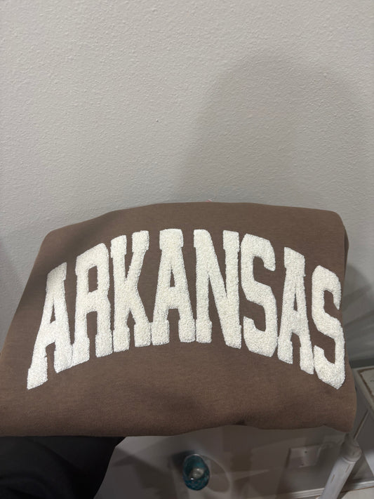 Brown/White Embroidered AR