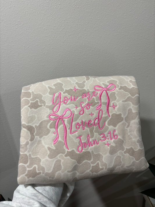 You Are So Loved Camo Sweatshirt