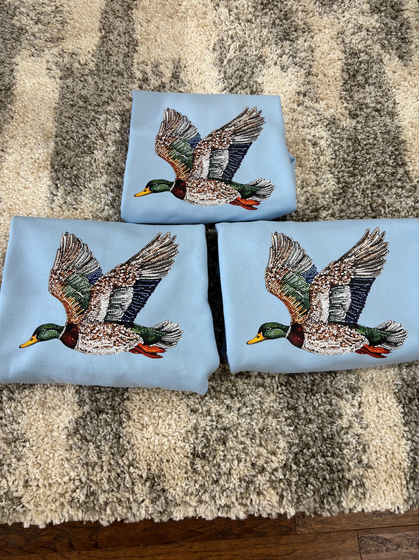 Rhinestone Duck Blue Sweatshirt
