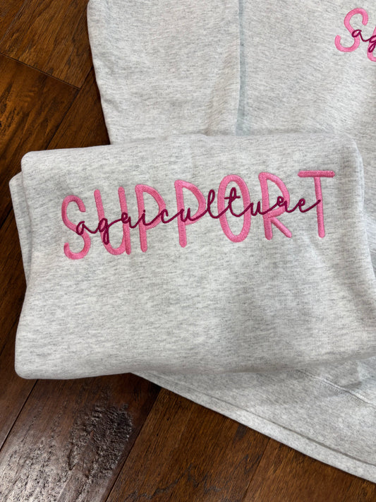 Support Agriculture 1/4 Zip Pink