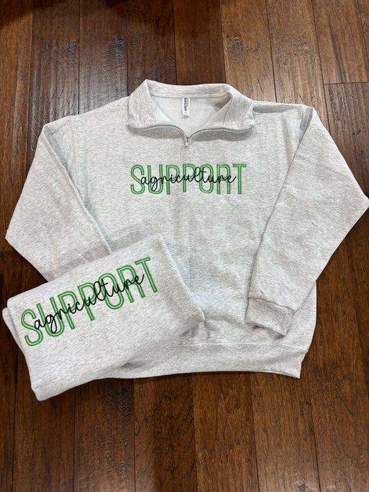 Support Agriculture 1/4 zip Green