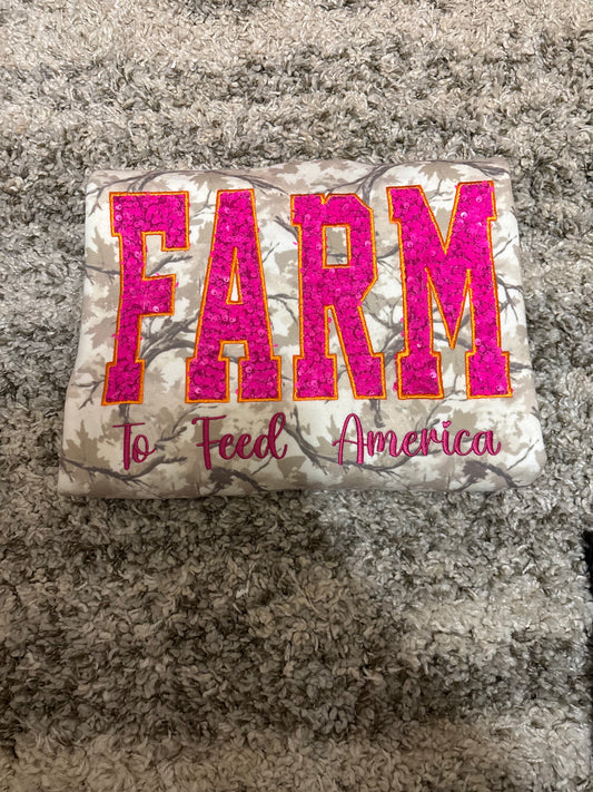 Farm To Feed Camo Sequins Sweatshirt