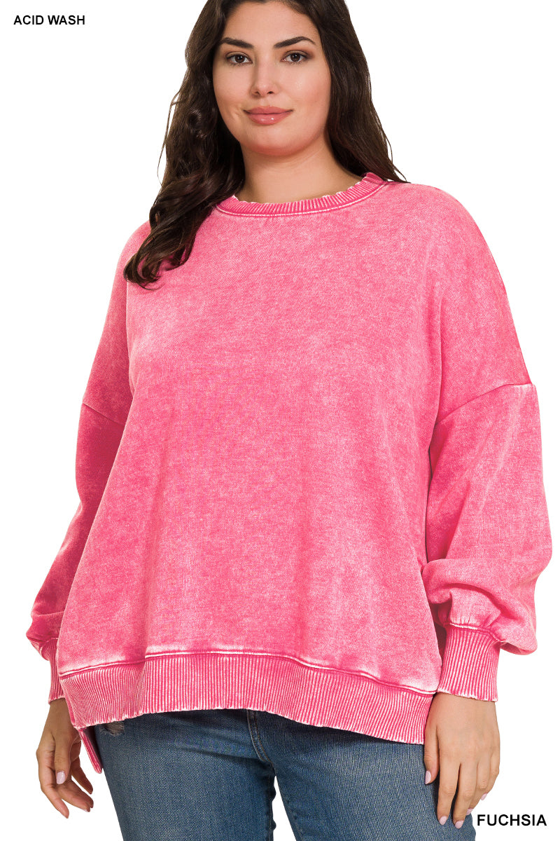 Pink Zenana Plus Sweatshirt